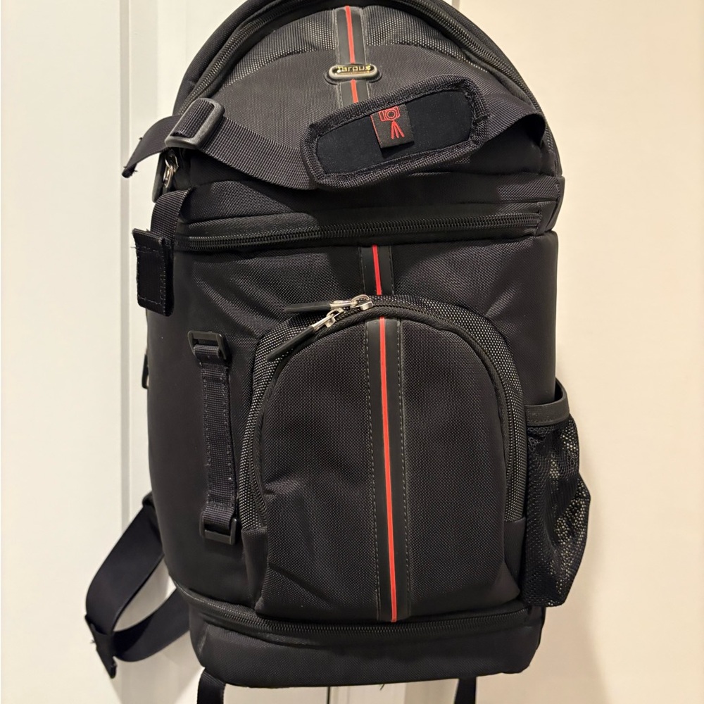 Targus Black Camera Backpack with Red Accent